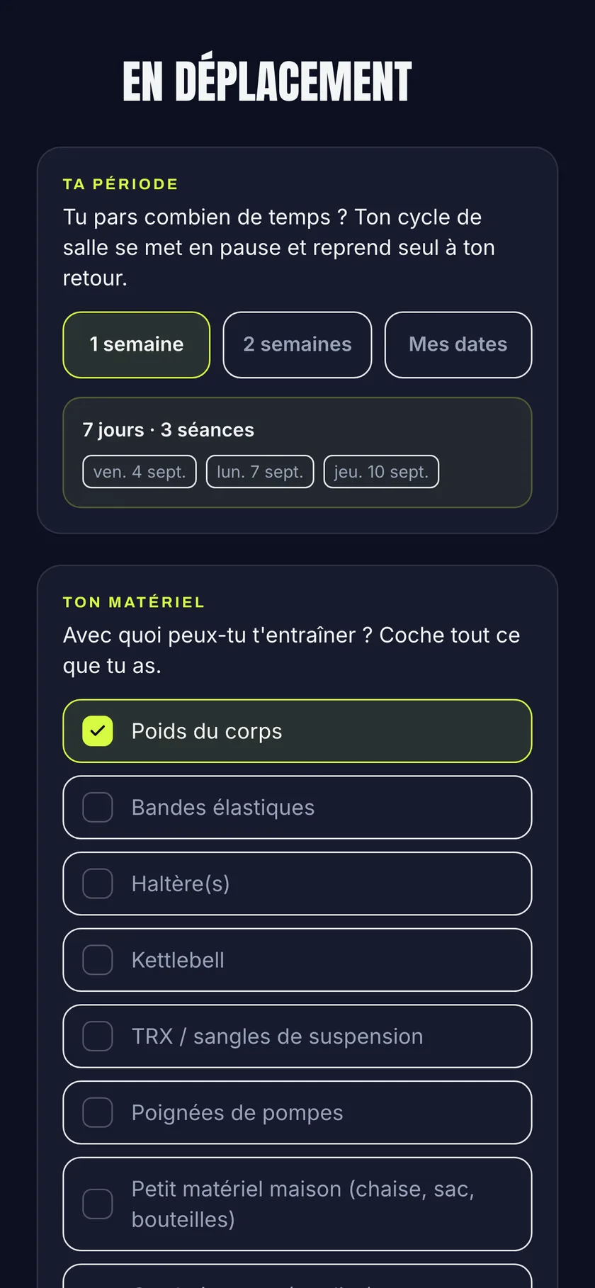 Sans matériel