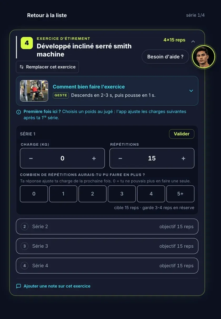 Deux appuis par série